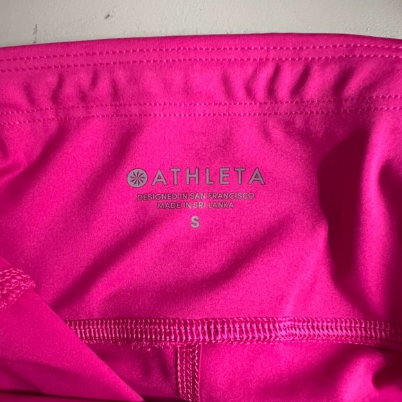 NWOT Athleta Hot Pink Laser Cut Capri Leggings Small - Picture 8 of 9